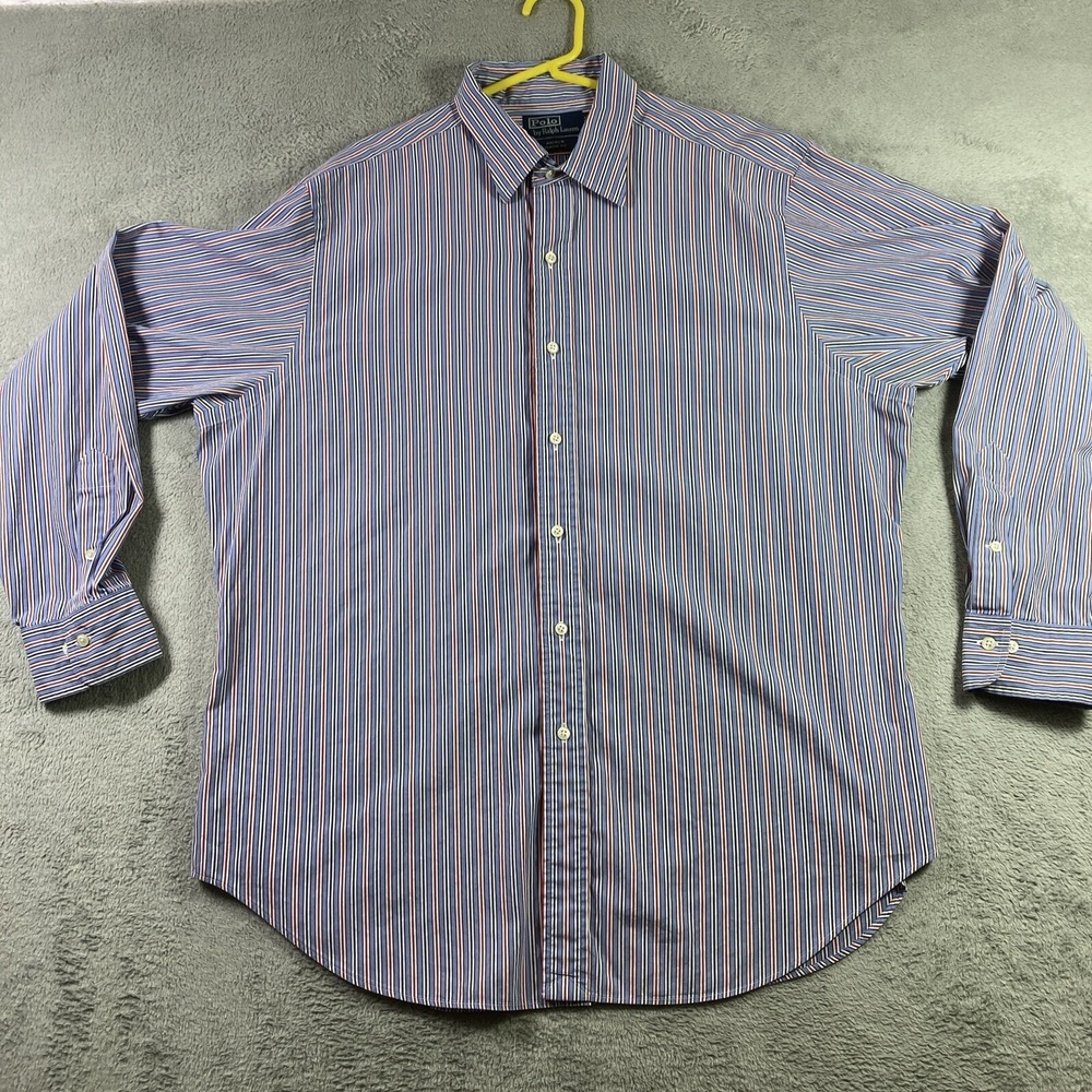 Polo by Ralph Lauren Shirt Men 17 Striped Andrew Classic Fit Button Up Preppy LS